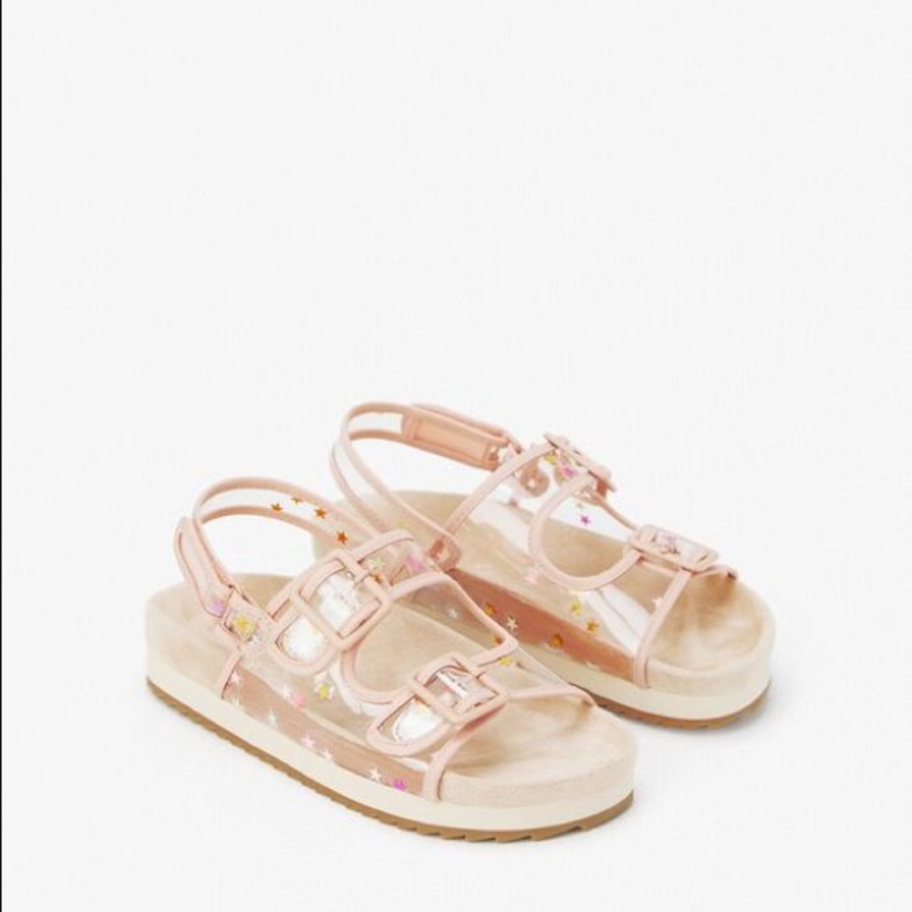 Zara Pink Transparent Star Accent Kids Sandals
